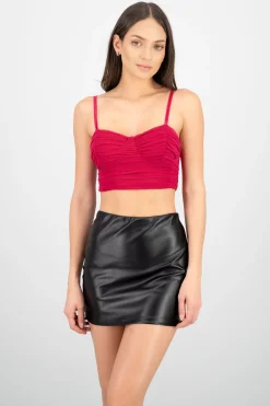 Shasa Pleated Mesh Top