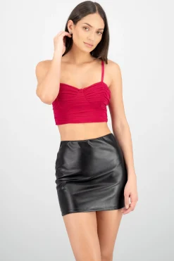 Shasa Pleated Mesh Top