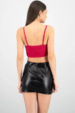 Shasa Pleated Mesh Top
