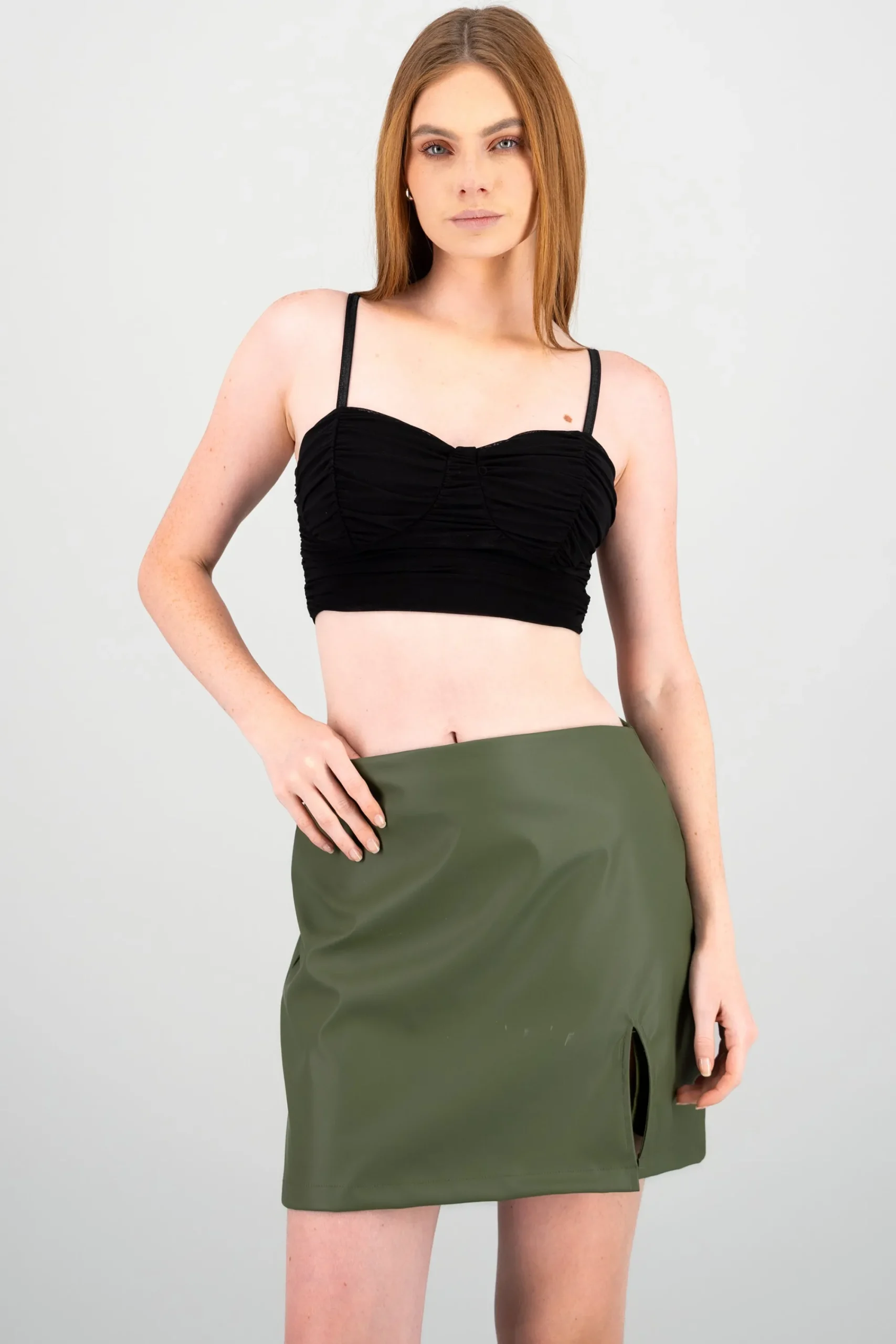 Shasa Pleated Mesh Top