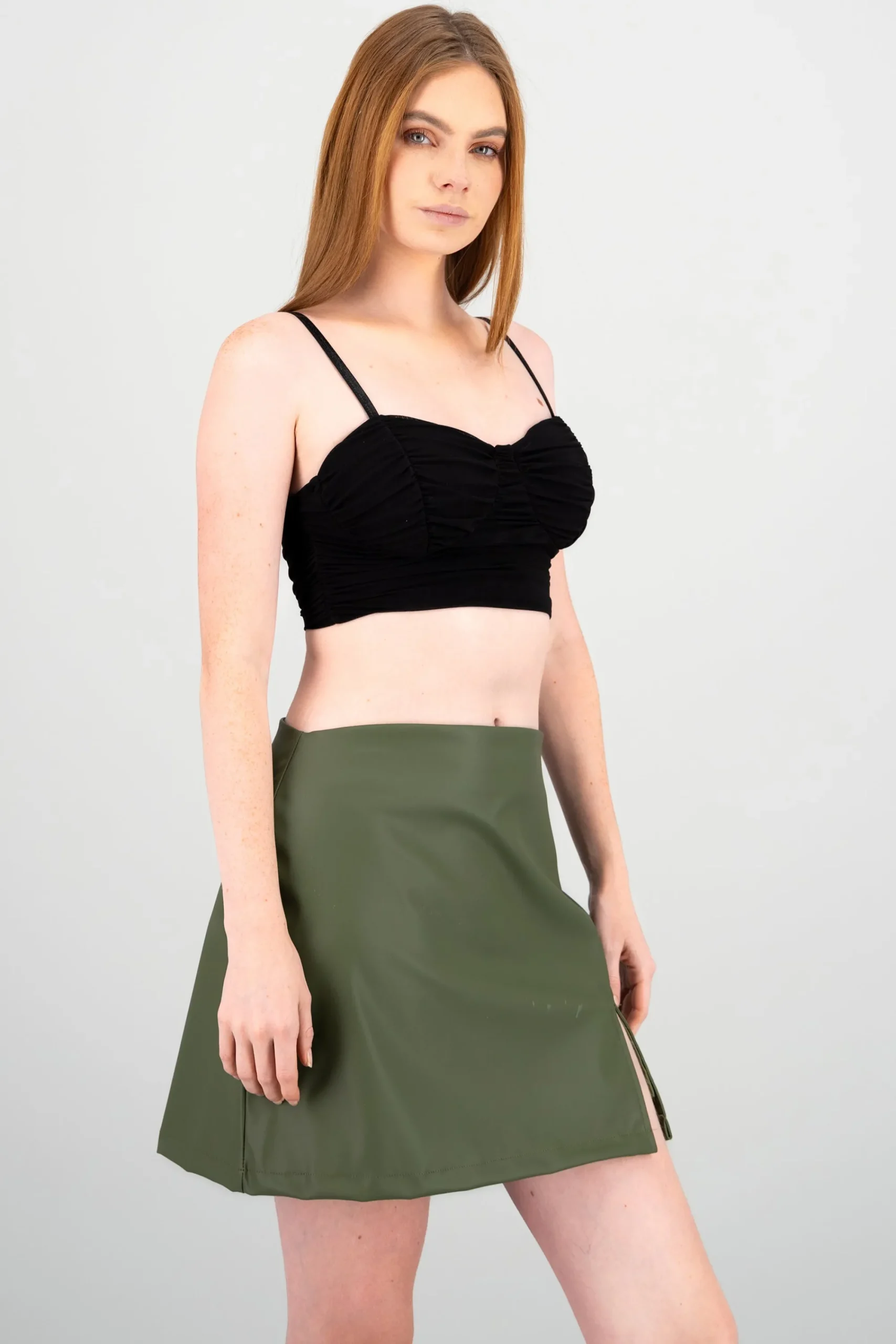 Shasa Pleated Mesh Top
