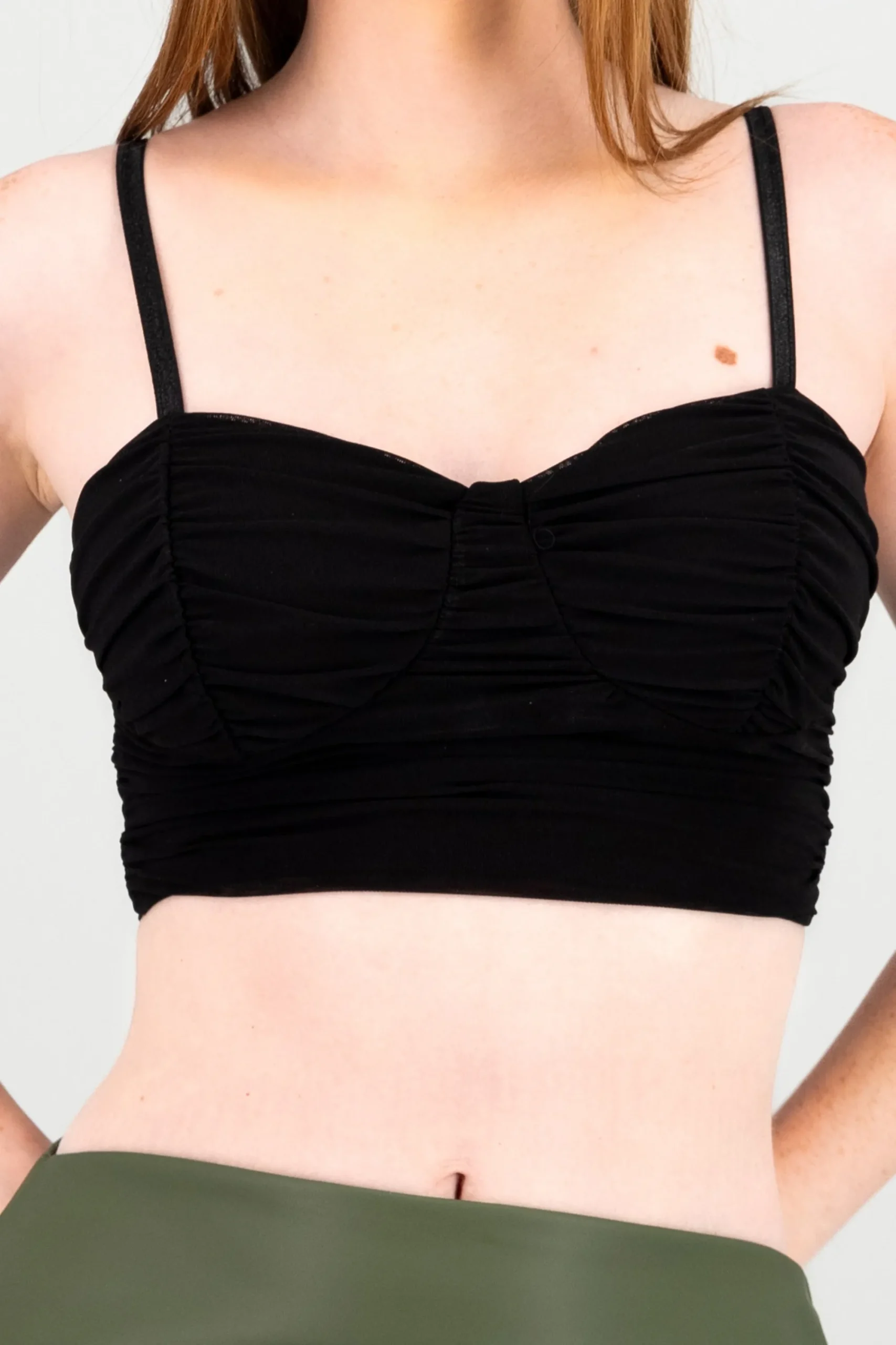 Shasa Pleated Mesh Top