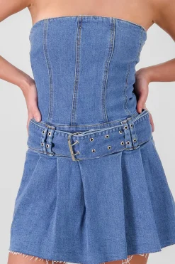 Shasa Pleated Mini Dress