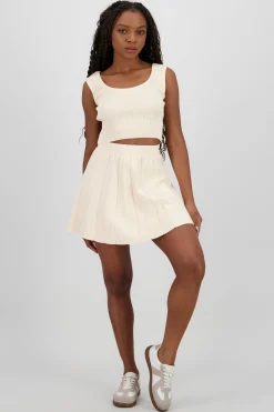 Shasa Pleated Mini Knit Skirt
