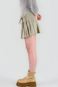 Shasa Pleated Mini Skirt with Bow Details
