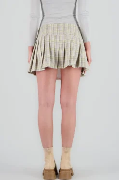 Shasa Pleated Mini Skirt with Bow Details