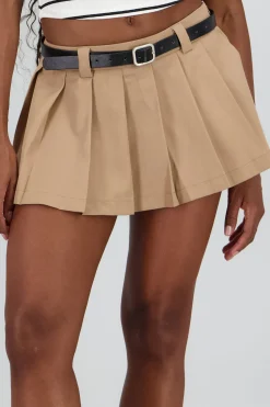 Shasa Pleated Mini Skirt with Belt