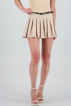 Shasa Pleated Mini Skirt with Belt