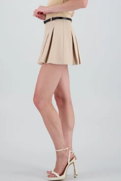 Shasa Pleated Mini Skirt with Belt