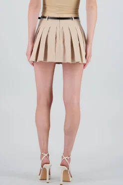 Shasa Pleated Mini Skirt with Belt