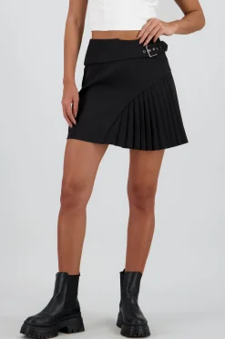 Shasa Pleated Mini Skirt with Belt Detail