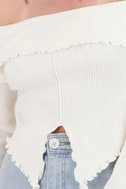 Shasa Pleated Off Shoulder Top