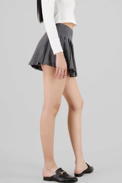 Shasa Pleated Plaid Mini Skirt
