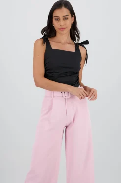 Shasa Pleated Side Bow Top