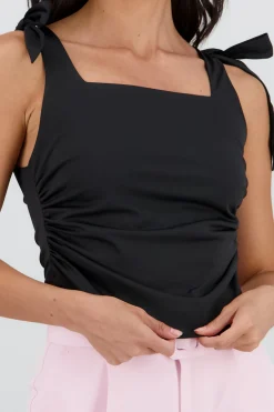 Shasa Pleated Side Bow Top