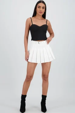 Shasa Pleated Skirt with Belt