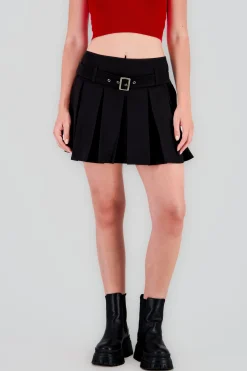Shasa Pleated Skirt with Belt Detail