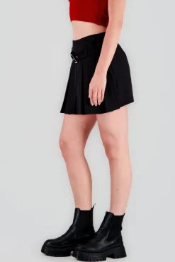 Shasa Pleated Skirt with Belt Detail