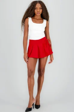 Shasa Pleated Skirt with Bows