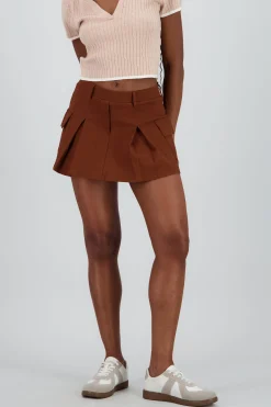 Shasa Pleated Skirt with Cargo Pockets