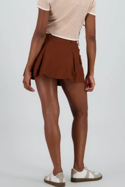 Shasa Pleated Skirt with Cargo Pockets