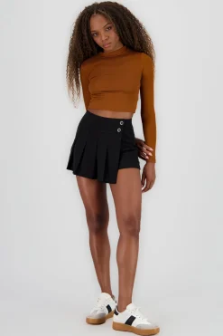 Shasa Pleated Skort with Buttons