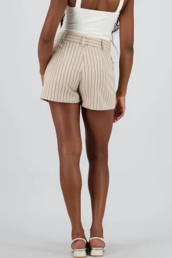 Shasa Pleated Striped Shorts