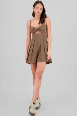 Shasa Pleated Tailored Romper