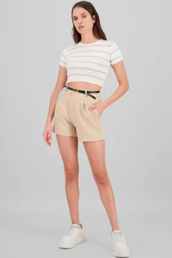 Shasa Pleats Shorts with Belt
