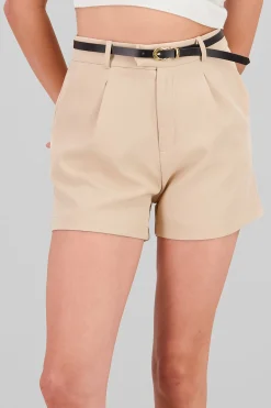 Shasa Pleats Shorts with Belt