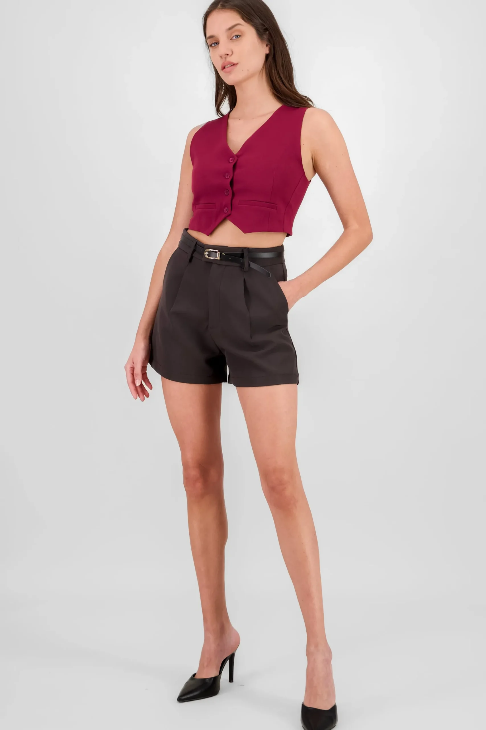 Shasa Pleats Shorts with Belt