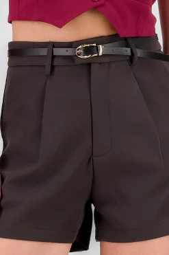 Shasa Pleats Shorts with Belt