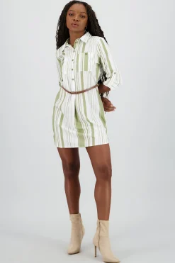 Shasa Pockets and Belt Shirt Dress