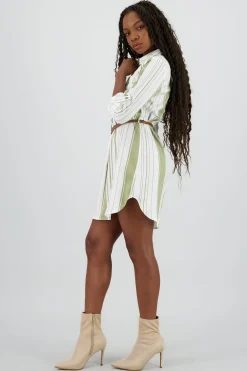 Shasa Pockets and Belt Shirt Dress