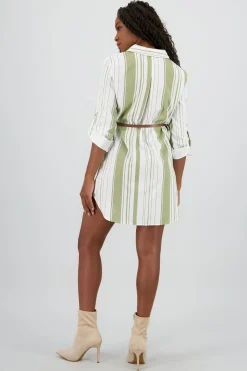 Shasa Pockets and Belt Shirt Dress