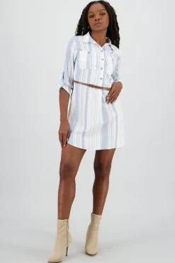 Shasa Pockets and Belt Shirt Dress