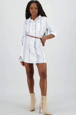 Shasa Pockets and Belt Shirt Dress