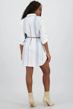 Shasa Pockets and Belt Shirt Dress
