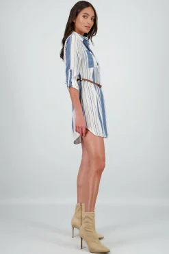 Shasa Pockets and Belt Shirt Dress