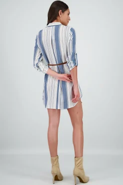 Shasa Pockets and Belt Shirt Dress