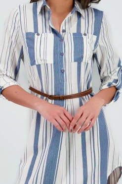 Shasa Pockets and Belt Shirt Dress