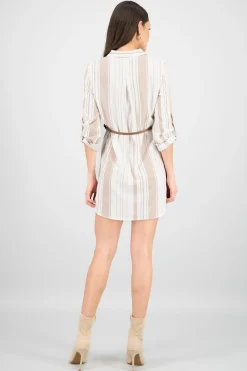 Shasa Pockets and Belt Shirt Dress