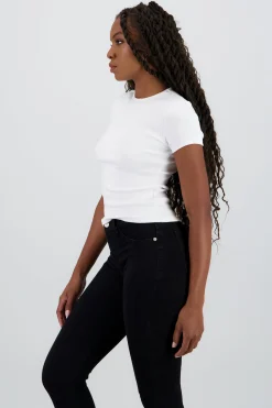Shasa Pointelle Short Sleeve Top