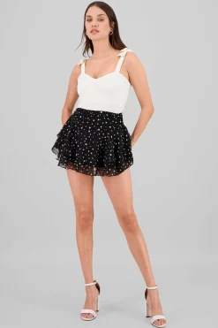Shasa Polka Dot Chiffon Skirt