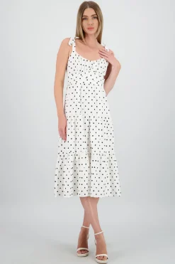 Shasa Polka Dot Maxi Dress with Detail