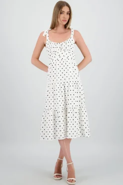 Shasa Polka Dot Maxi Dress with Detail