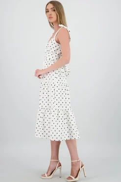 Shasa Polka Dot Maxi Dress with Detail