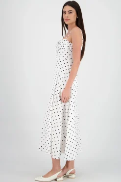 Shasa Polka Dot Midi Dress with Straps