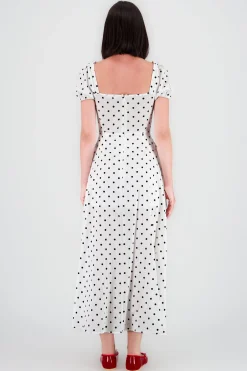 Shasa Polka Dot Printed Midi Dress