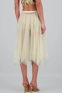 Shasa Polka Dots Mesh Midi Skirt